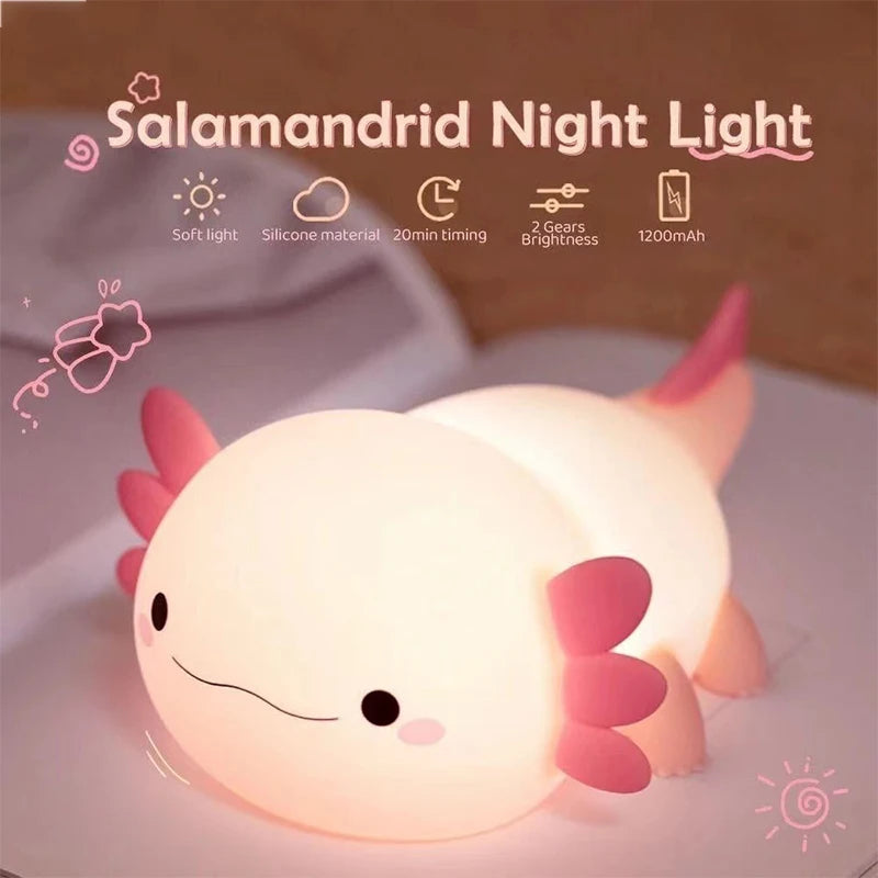 Cute Axolotl Night Light